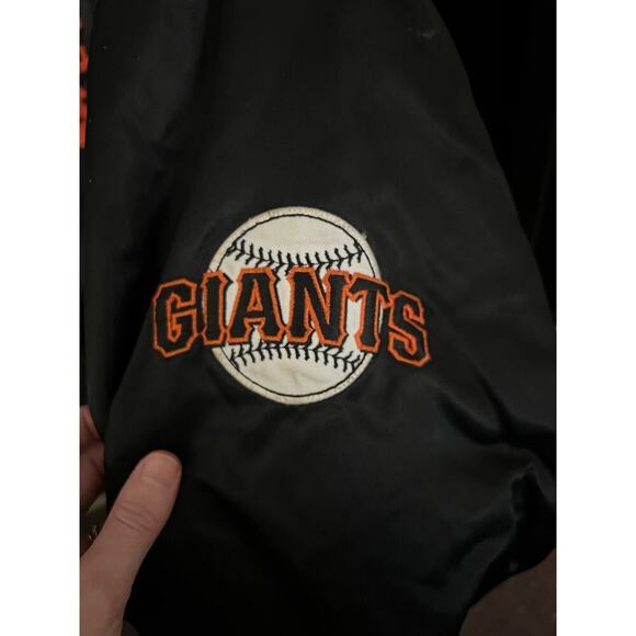 Vintage San Francisco Giant Black Orange Varsity Jacket Size XLarge World Series - Picture 4 of 7